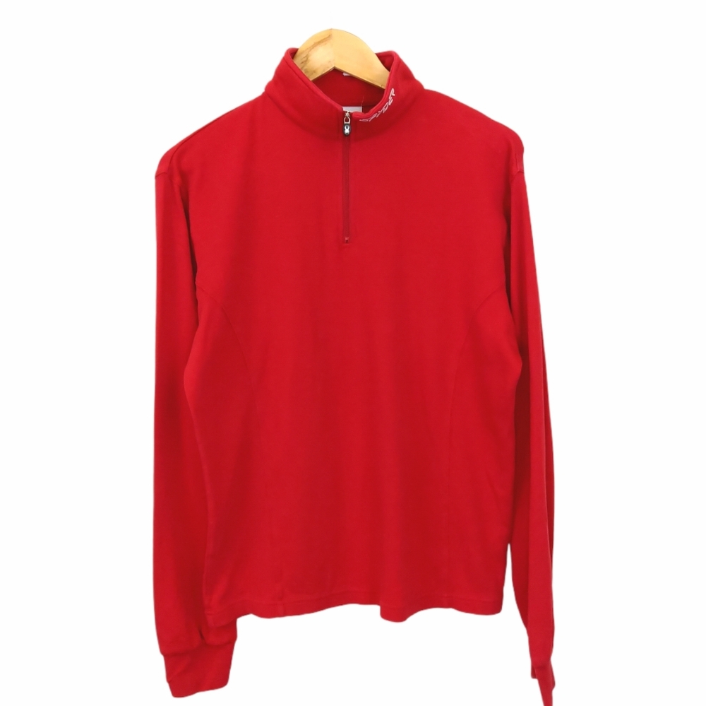 SPYDER Women's Red Quarter Zip Cotton Pullover 14